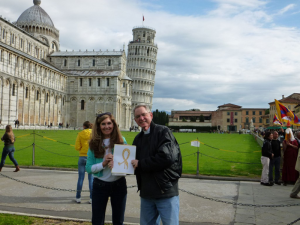 Mike and Cynthia visiting Pisa, Italy