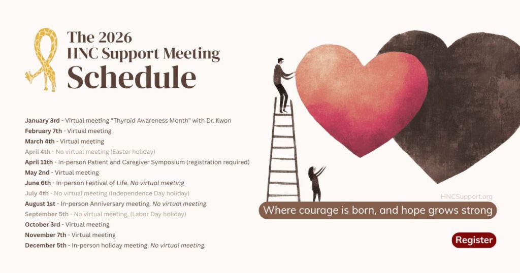 The 2026 HNC Support Meeting Schedule